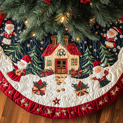 Peppermint Path Christmas Quilted Tree Skirt-Myprintsy