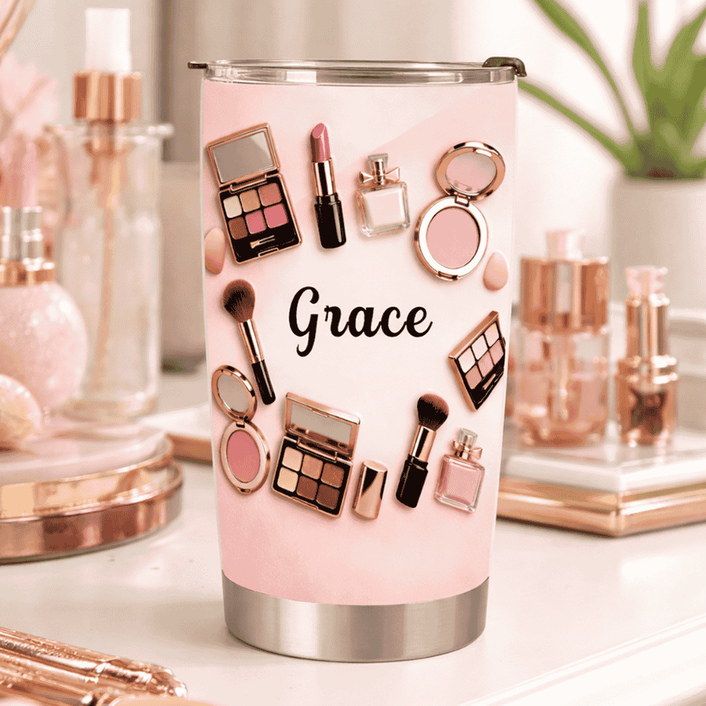 Personalized 20oz Makeup Tumbler With Straw - Beauty Gift Sets For Womens-Myprintsy