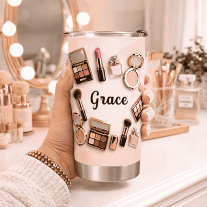 Personalized 20oz Makeup Tumbler With Straw - Beauty Gift Sets For Womens-Myprintsy