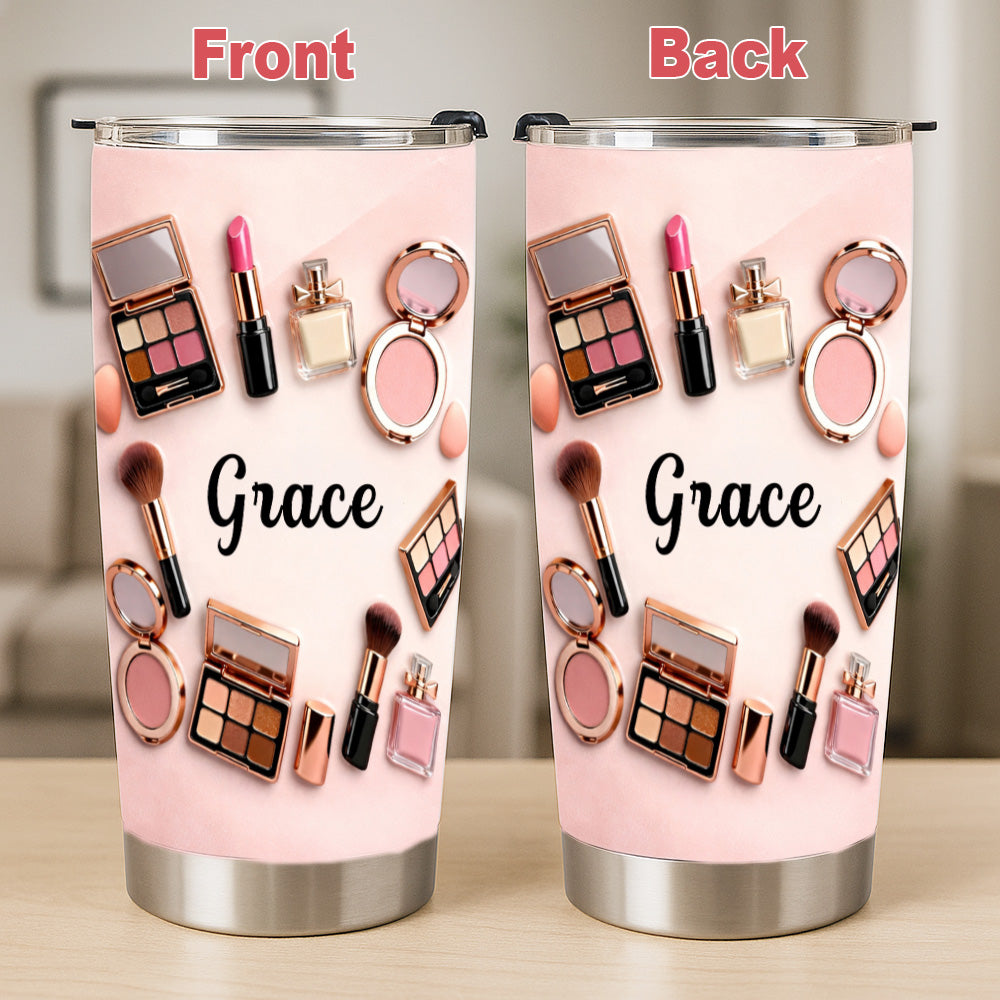 Personalized 20oz Makeup Tumbler With Straw - Beauty Gift Sets For Womens-Myprintsy