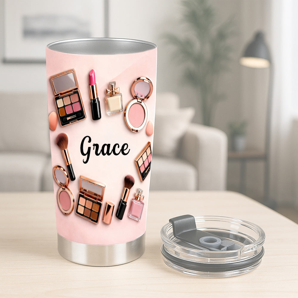 Personalized 20oz Makeup Tumbler With Straw - Beauty Gift Sets For Womens-Myprintsy
