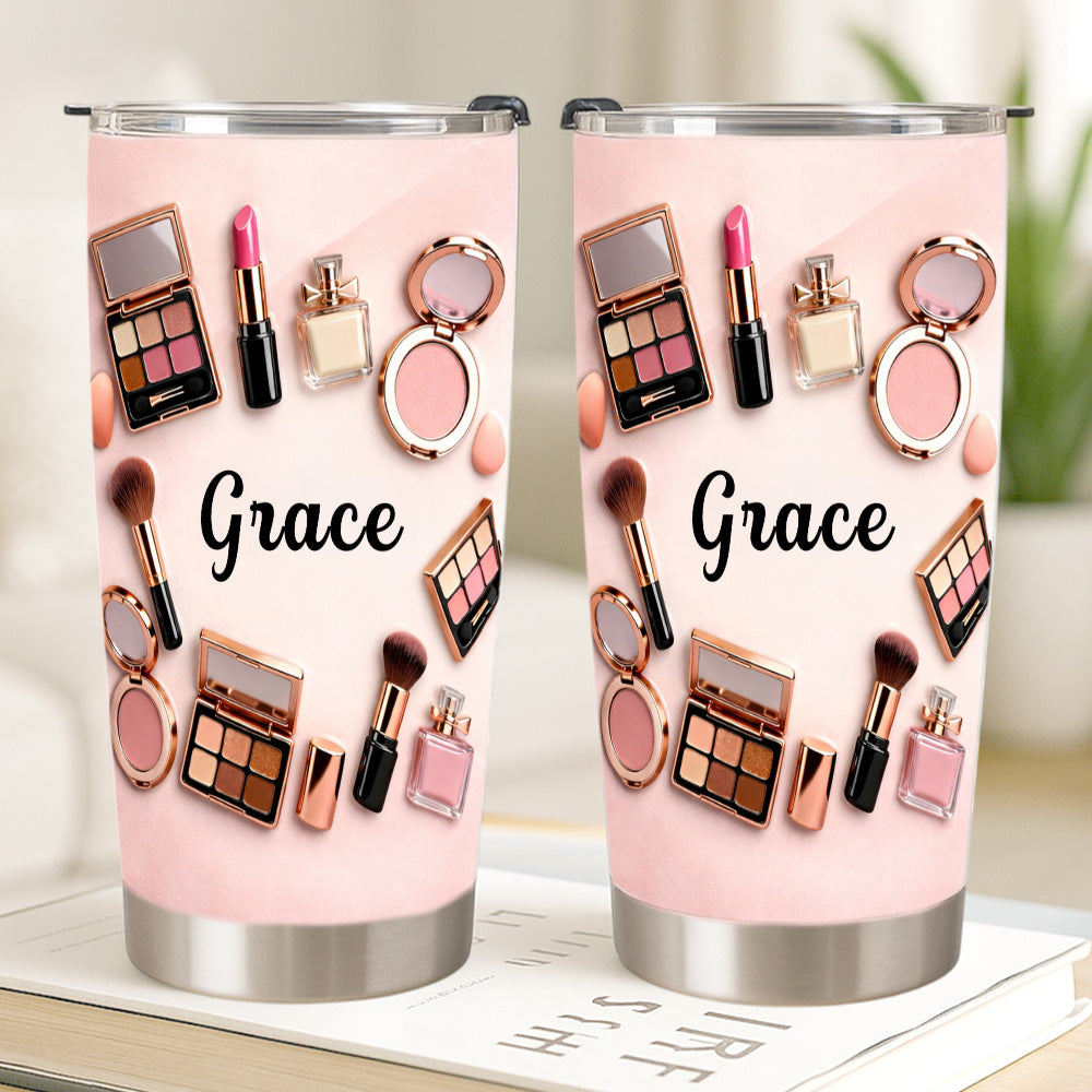 Personalized 20oz Makeup Tumbler With Straw - Beauty Gift Sets For Womens-Myprintsy