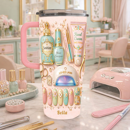 Personalized 40oz Makeup Tumbler With Straw - Makeup Gift Sets for Womens-Myprintsy