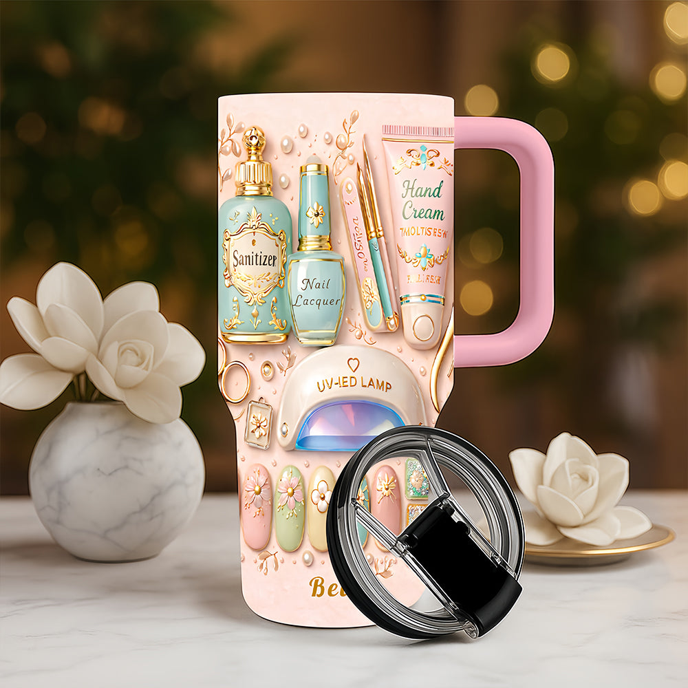 Personalized 40oz Makeup Tumbler With Straw - Makeup Gift Sets for Womens-Myprintsy
