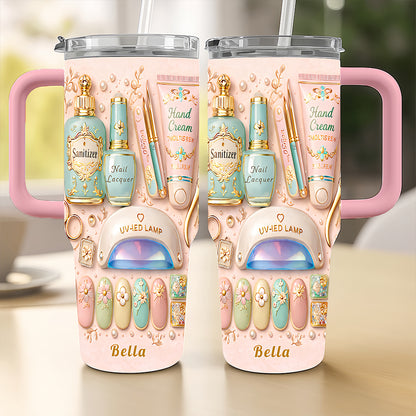 Personalized 40oz Makeup Tumbler With Straw - Makeup Gift Sets for Womens-Myprintsy