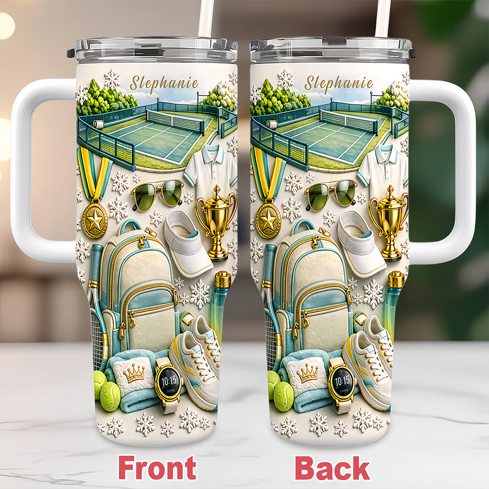 Personalized 40oz Tennis Tumbler With Straw - Gifts For Tennis Players-Myprintsy
