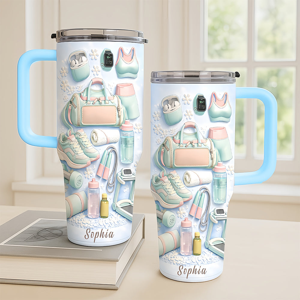 Personalized 40oz Wellness Tumbler With Straw - Gifts For Gym Lovers-Myprintsy