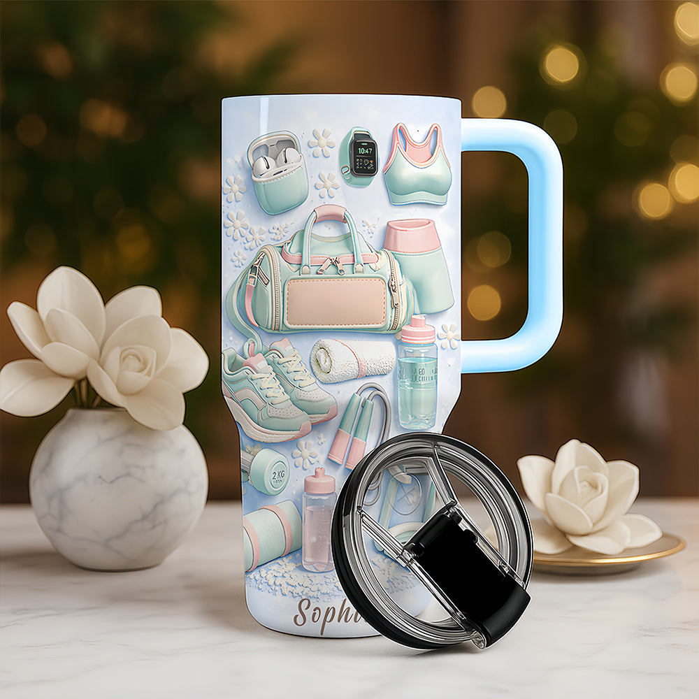 Personalized 40oz Wellness Tumbler With Straw - Gifts For Gym Lovers-Myprintsy