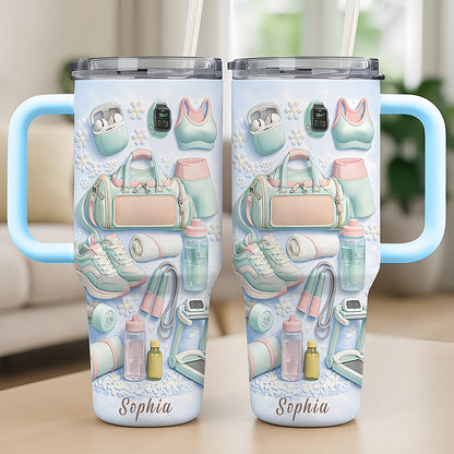 Personalized 40oz Wellness Tumbler With Straw - Gifts For Gym Lovers-Myprintsy