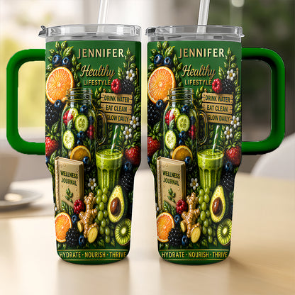 Personalized 40oz Wellness Tumbler With Straw, Gifts for Fitness Guys-Myprintsy