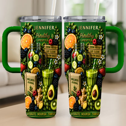 Personalized 40oz Wellness Tumbler With Straw, Gifts for Fitness Guys-Myprintsy