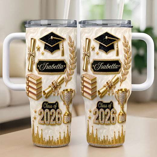 Personalized Graduation 40oz Tumbler With Straw - Custom Name Graduation Gift-Myprintsy