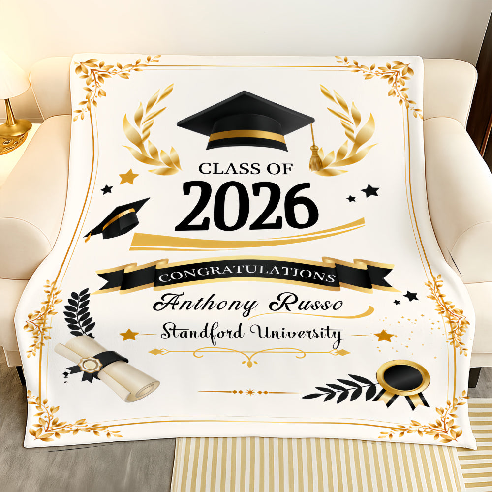 Personalized Graduation Blanket - Graduation Gift For Her & Him-Myprintsy