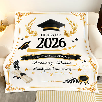 Personalized Graduation Blanket - Graduation Gift For Her & Him-Myprintsy