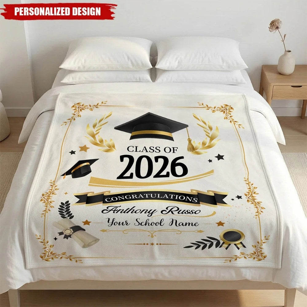 Personalized Graduation Blanket - Graduation Gift For Her & Him-Myprintsy