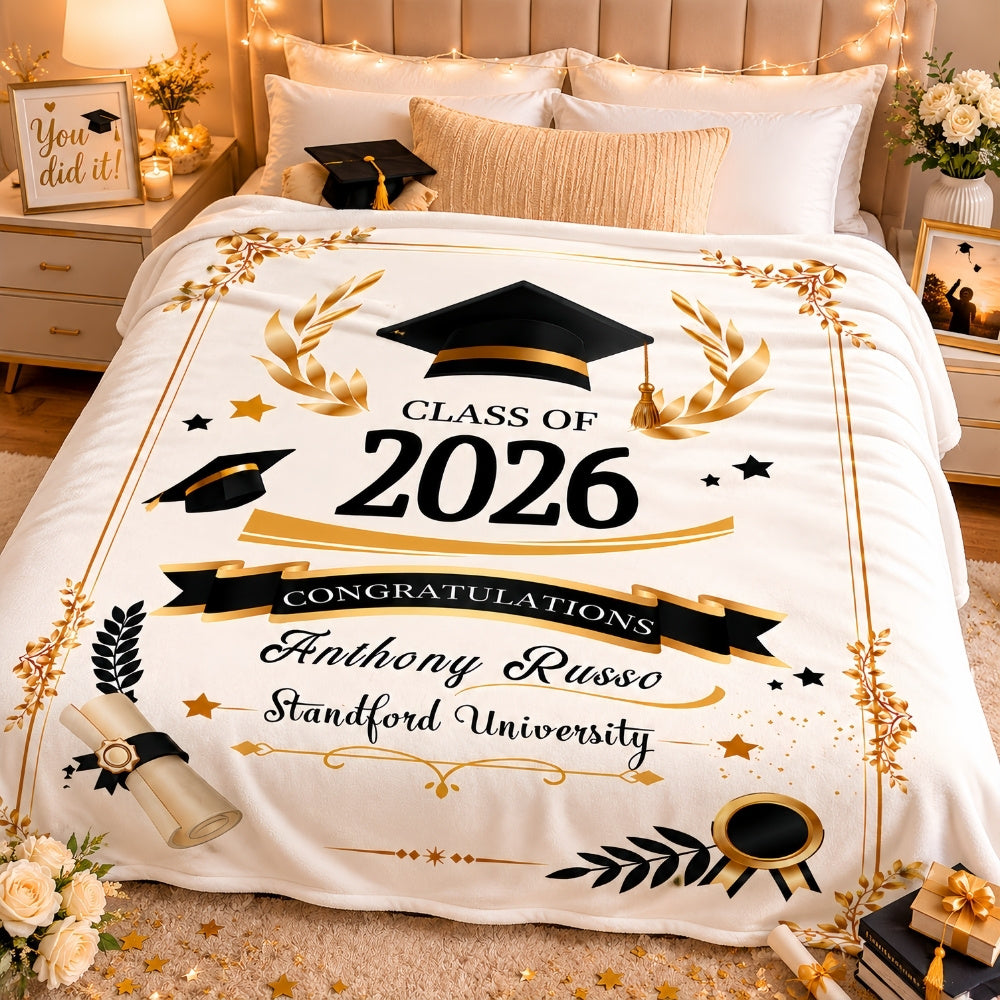 Personalized Graduation Blanket - Graduation Gift For Her & Him-Myprintsy