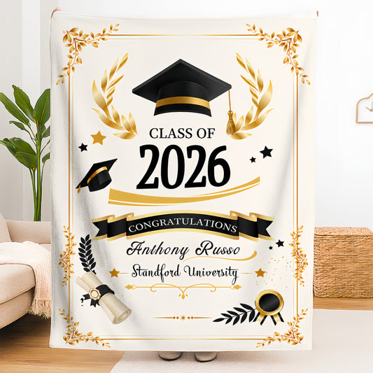 Personalized Graduation Blanket - Graduation Gift For Her & Him-Myprintsy