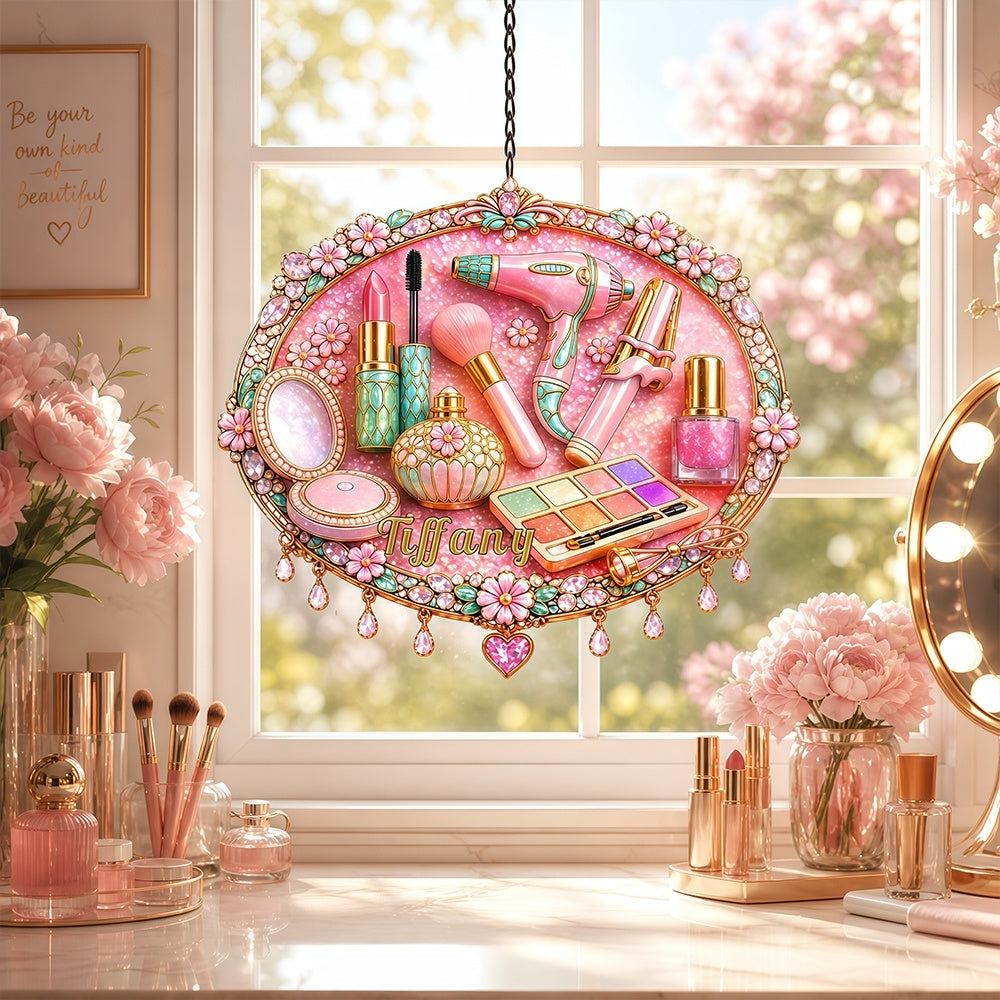 Personalized Makeup Window Hanging Suncatcher - Gifts For Makeup Lovers-Myprintsy