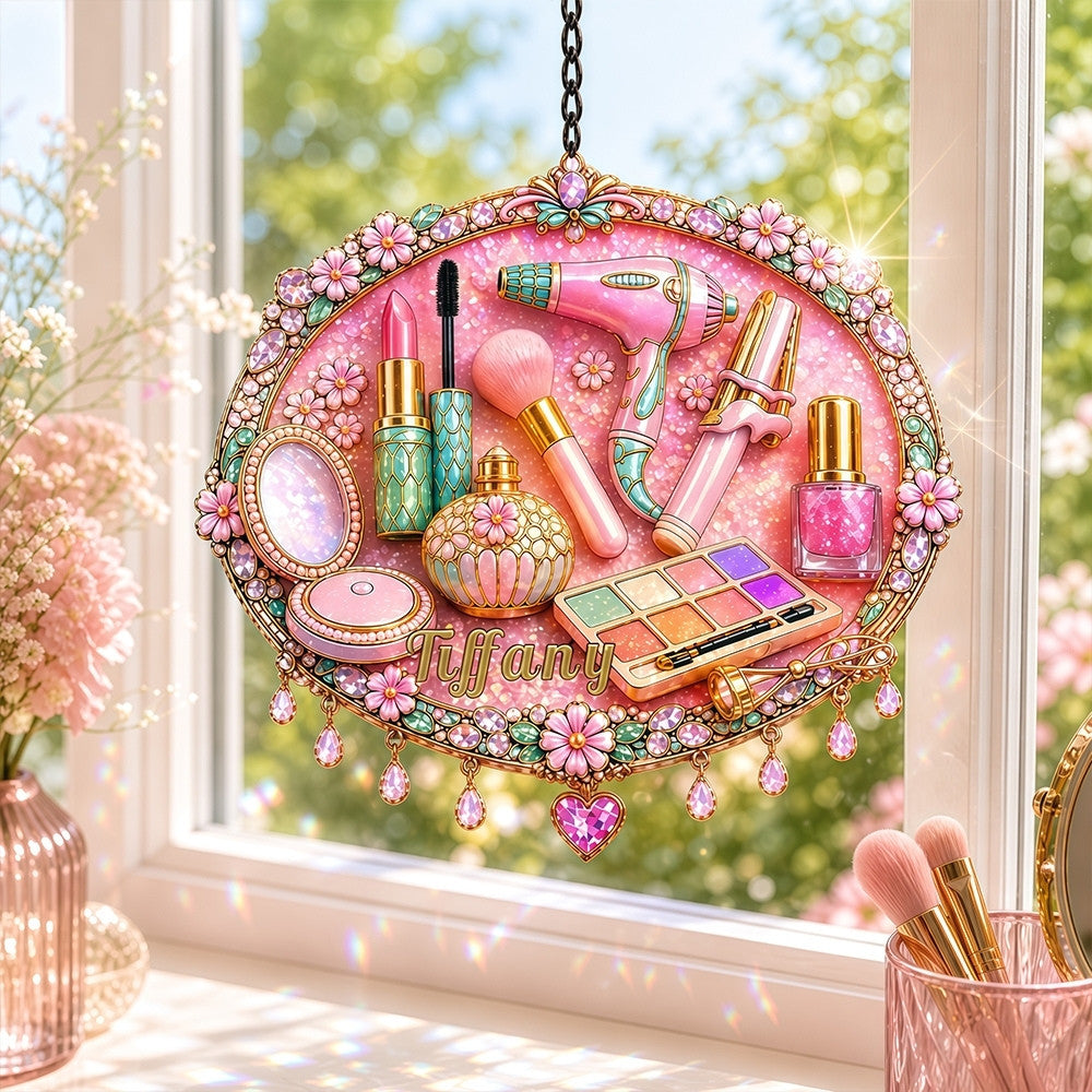 Personalized Makeup Window Hanging Suncatcher - Gifts For Makeup Lovers-Myprintsy