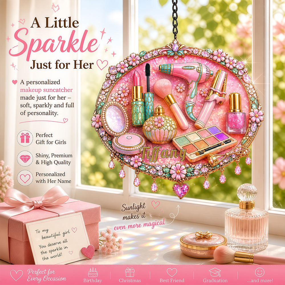 Personalized Makeup Window Hanging Suncatcher - Gifts For Makeup Lovers-Myprintsy