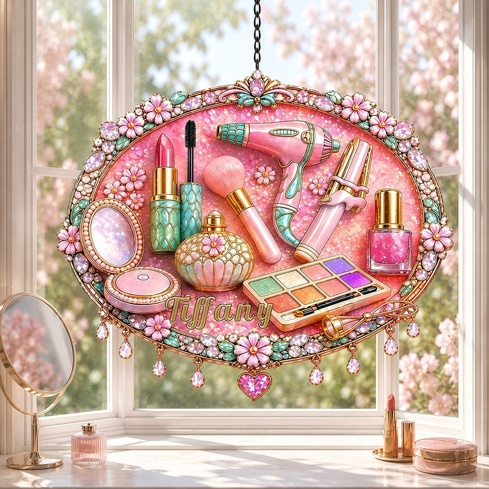Personalized Makeup Window Hanging Suncatcher - Gifts For Makeup Lovers-Myprintsy