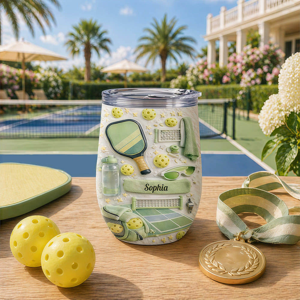 Personalized Pickleball Wine Tumbler - Gifts For Pickleball Players-Myprintsy