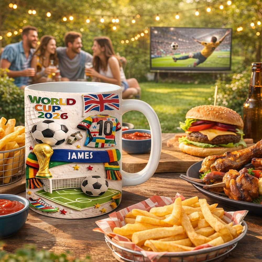 Personalized World Cup 2026 Football Mug - Best Football Gifts for Men & Fans-Myprintsy