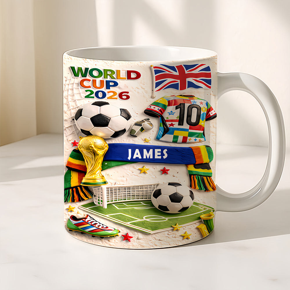 Personalized World Cup 2026 Football Mug - Best Football Gifts for Men & Fans-Myprintsy