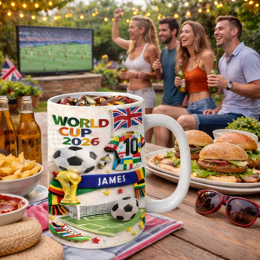 Personalized World Cup 2026 Football Mug - Best Football Gifts for Men & Fans-Myprintsy