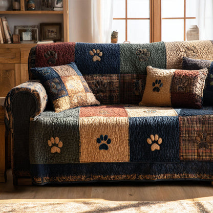 Pet Paw Quilted Sofa Cover VTQ-Myprintsy