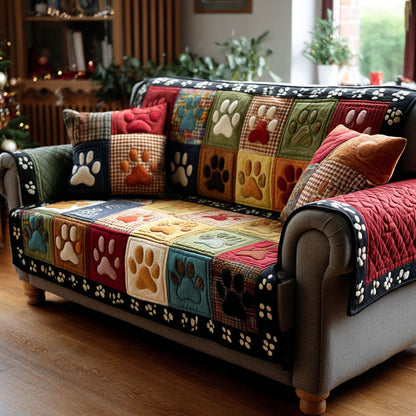 Pet Paw Quilted Sofa Cover VTQ-Myprintsy