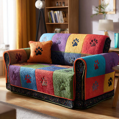 Pet Paw Quilted Sofa Cover VTQ-Myprintsy