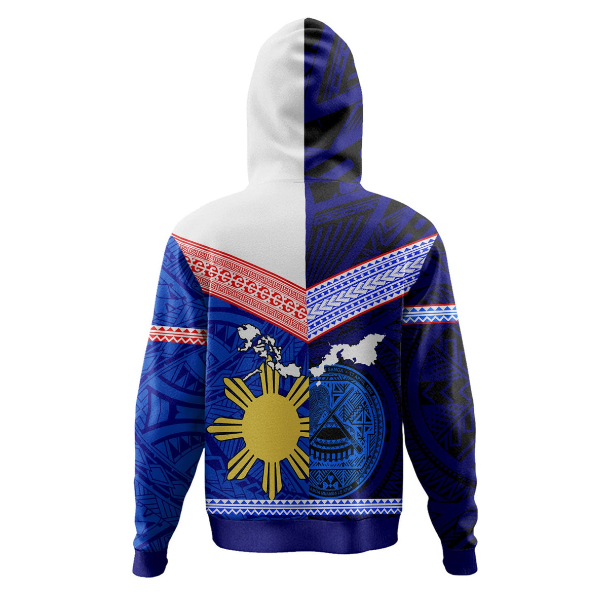 Philippines And American Samoa Hoodie - Mix Country Polynesian Tribal Style-Myprintsy