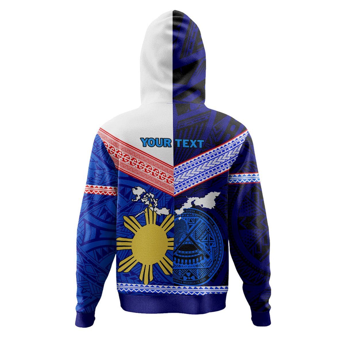 Philippines And American Samoa Hoodie - Mix Country Polynesian Tribal Style-Myprintsy