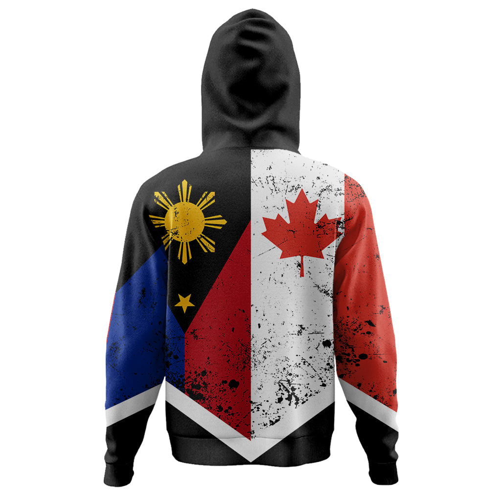 Philippines And Canada Hoodie Flag Half Concept Brush Style-Myprintsy