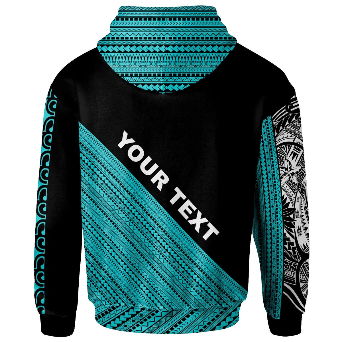 Philippines Custom Personalised Hoodie - Diagonal Pattern Turquoise-Myprintsy