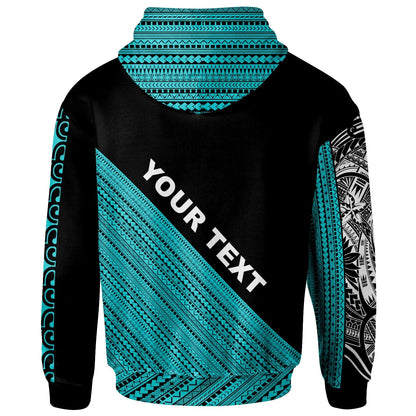 Philippines Custom Personalised Hoodie - Diagonal Pattern Turquoise-Myprintsy