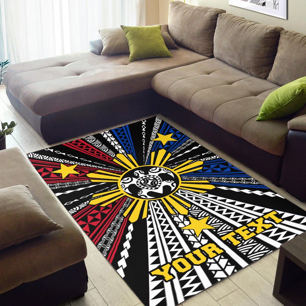 Philippines Custom Personalized Area Rug - Philippines Turtle Flag-Myprintsy