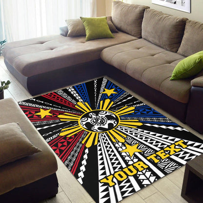 Philippines Custom Personalized Area Rug - Philippines Turtle Flag-Myprintsy