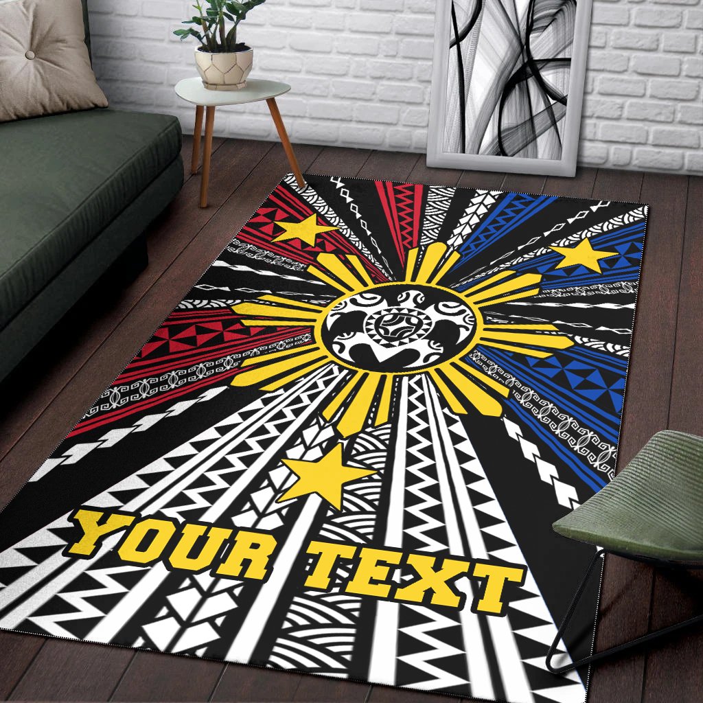 Philippines Custom Personalized Area Rug - Philippines Turtle Flag-Myprintsy