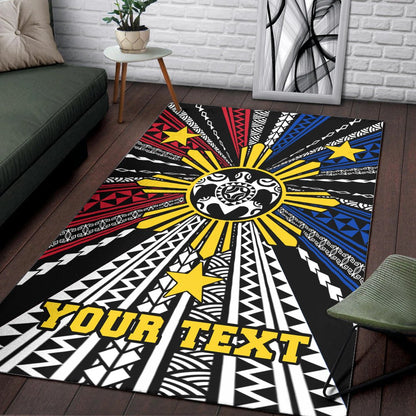 Philippines Custom Personalized Area Rug - Philippines Turtle Flag-Myprintsy
