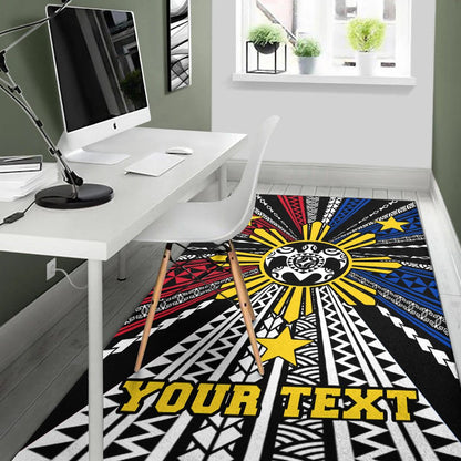 Philippines Custom Personalized Area Rug - Philippines Turtle Flag-Myprintsy