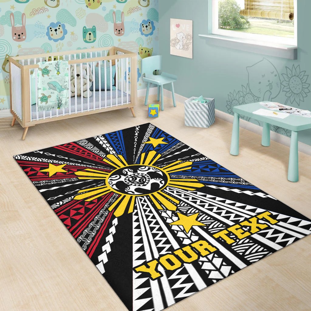 Philippines Custom Personalized Area Rug - Philippines Turtle Flag-Myprintsy