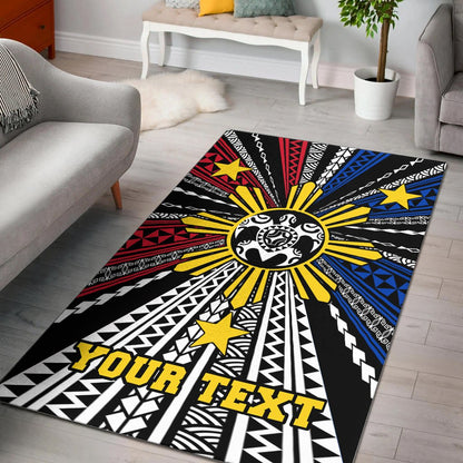 Philippines Custom Personalized Area Rug - Philippines Turtle Flag-Myprintsy