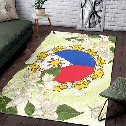 Philippines Filipino Area Rug Filipino Sun And Jasmine Flowers-Myprintsy