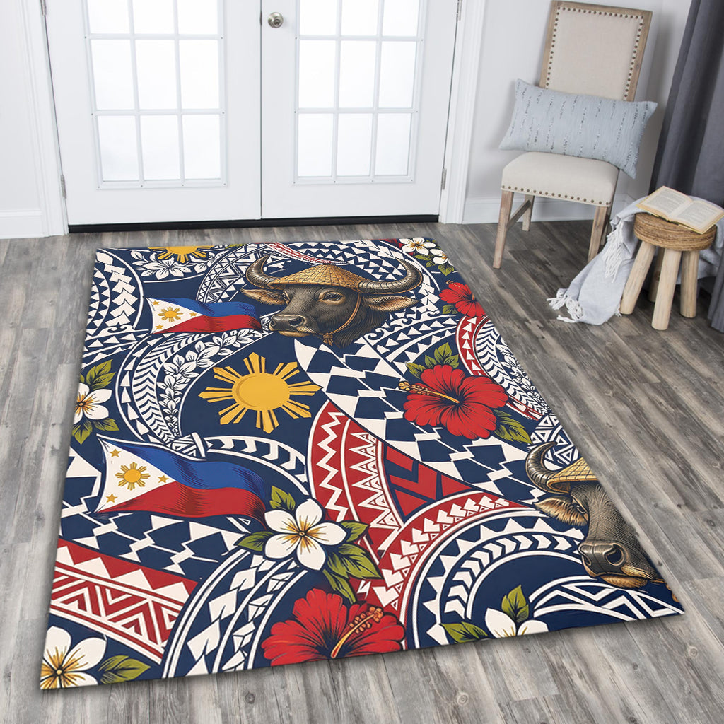 Philippines Filipinos Area Rug Carabao Sun Flag Floral Tribal Style-Myprintsy