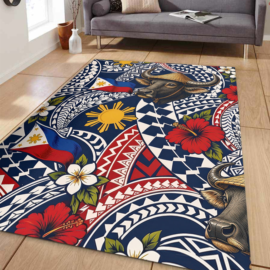 Philippines Filipinos Area Rug Carabao Sun Flag Floral Tribal Style-Myprintsy