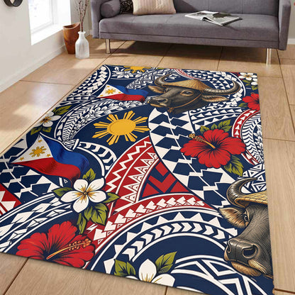 Philippines Filipinos Area Rug Carabao Sun Flag Floral Tribal Style-Myprintsy