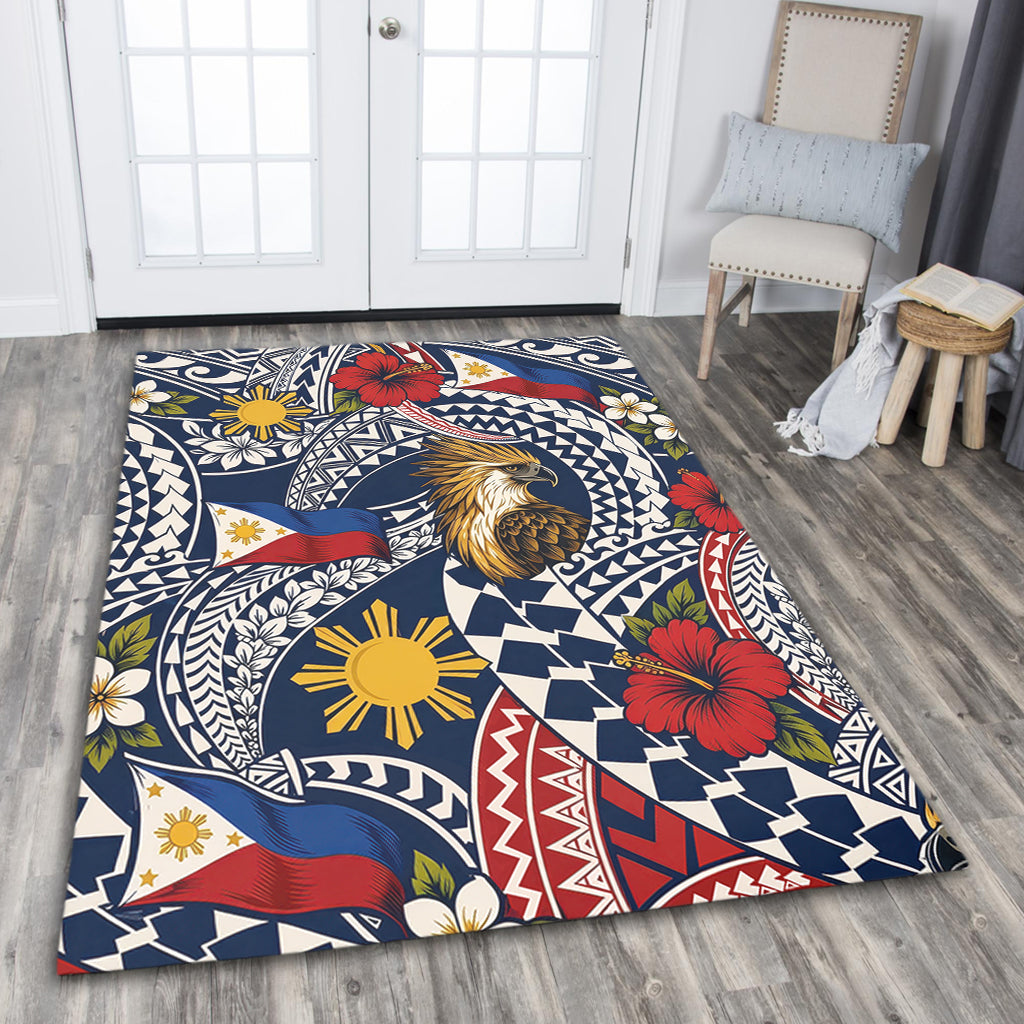 Philippines Filipinos Area Rug Eagle Sun Flag Floral Tribal Style-Myprintsy