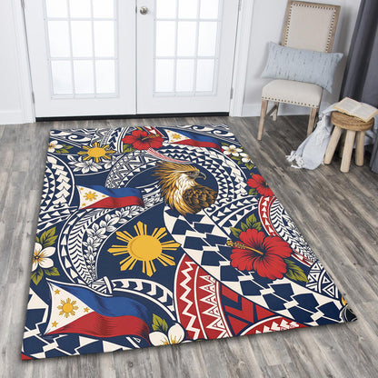 Philippines Filipinos Area Rug Eagle Sun Flag Floral Tribal Style-Myprintsy